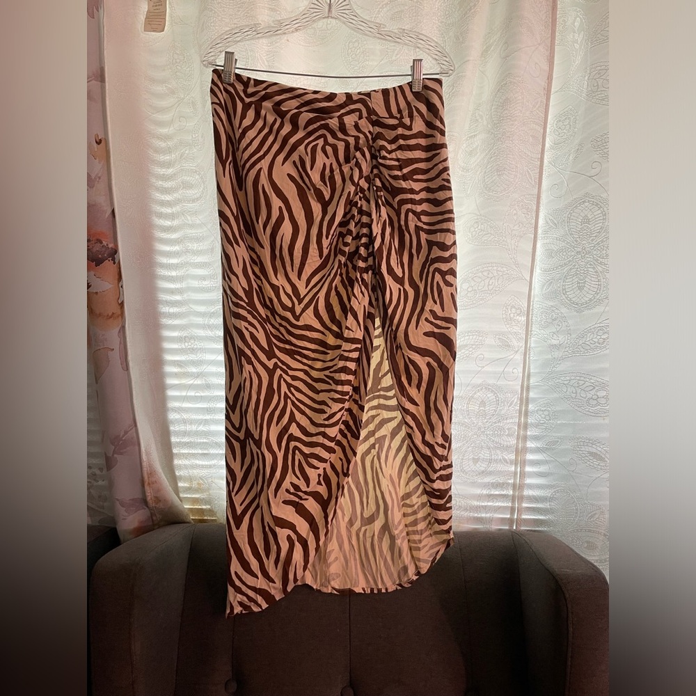 Emory Park brown and white skirt with slit